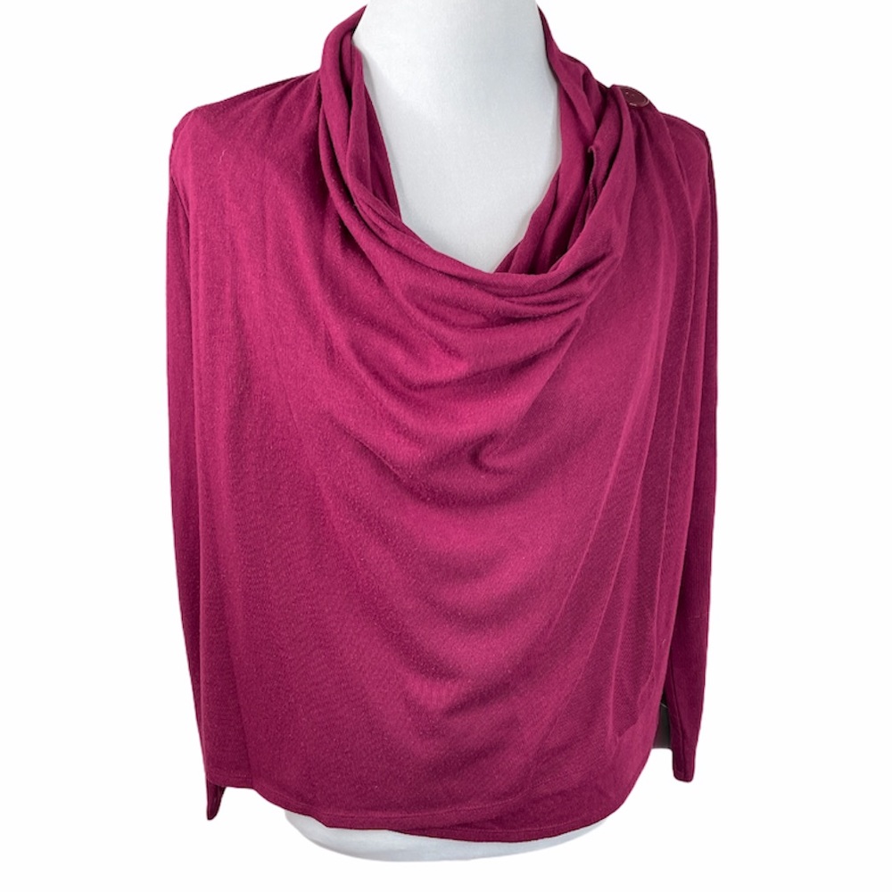Faded Glory Wrap Sweater, Red Wine, Small